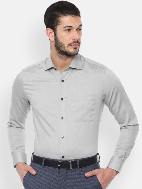 

Louis Philippe Men Grey Regular Fit Solid Formal Shirt