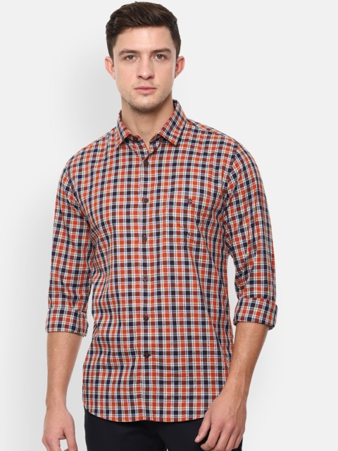 

Louis Philippe Sport Men Orange Slim Fit Checked Casual Shirt