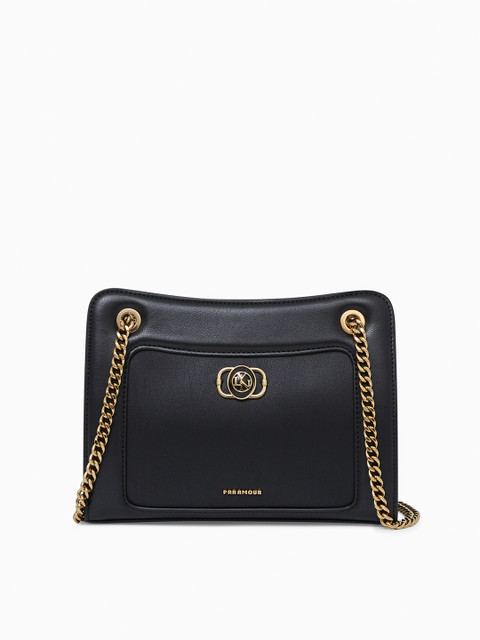 

LYN Black Solid Sling Bag