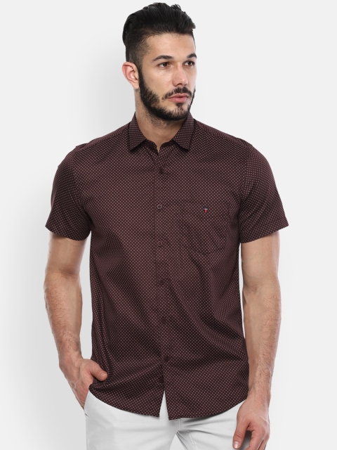 

Louis Philippe Sport Men Brown & Black Slim Fit Printed Casual Shirt