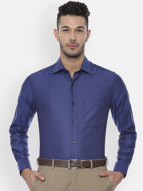 

Louis Philippe Men Navy Blue Regular Fit Solid Formal Shirt