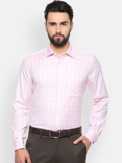 

Louis Philippe Men Pink Classic Regular Fit Self Design Formal Shirt