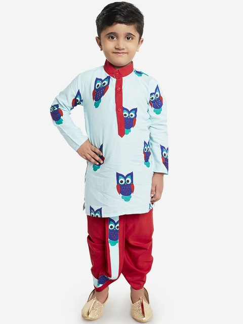 

KID1 Boys Blue & Red Printed Kurta with Dhoti Pants