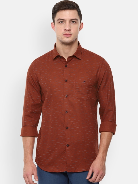 

Louis Philippe Sport Men Brown Slim Fit Self Design Casual Shirt