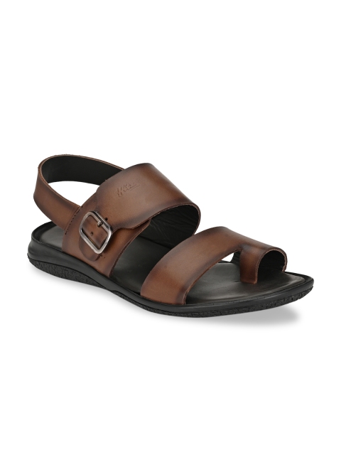 

Hitz Men Brown Solid Leather Comfort Sandals