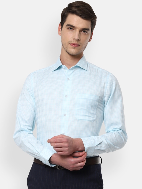 

Louis Philippe Men Blue Classic Regular Fit Checked Formal Shirt