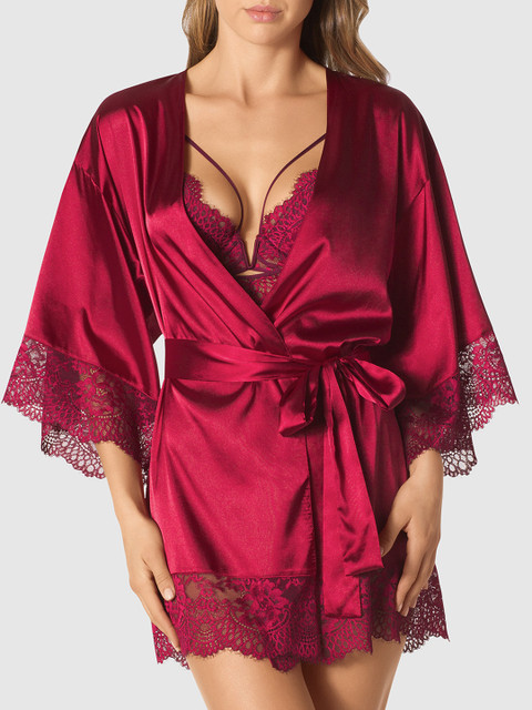 

La Senza Women Red Solid Sleep Robe
