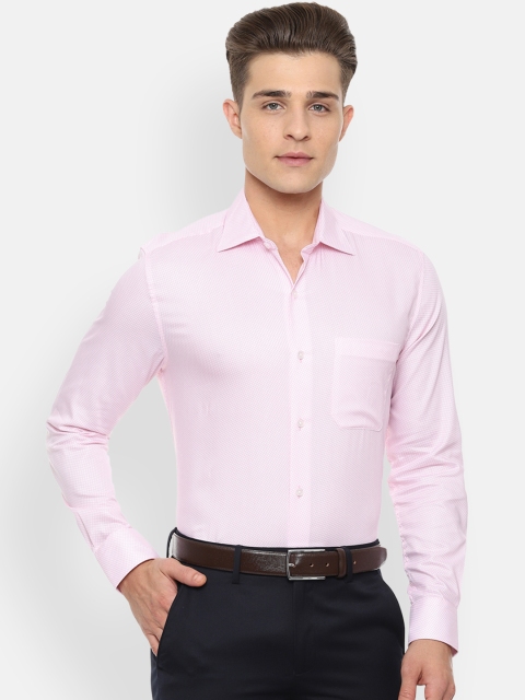 

Louis Philippe Men Pink Regular Fit Printed Formal Shirt