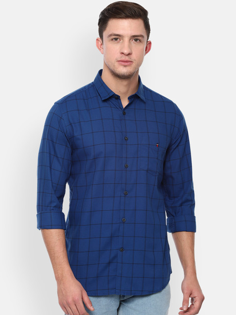 

Louis Philippe Sport Men Navy Blue & Black Slim Fit Checked Casual Shirt