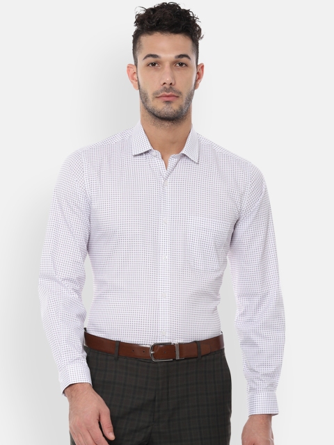 

Louis Philippe Men White Slim Fit Checked Formal Shirt