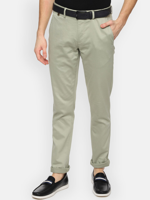 

Louis Philippe Sport Men Green Slim Fit Self Design Regular Trousers