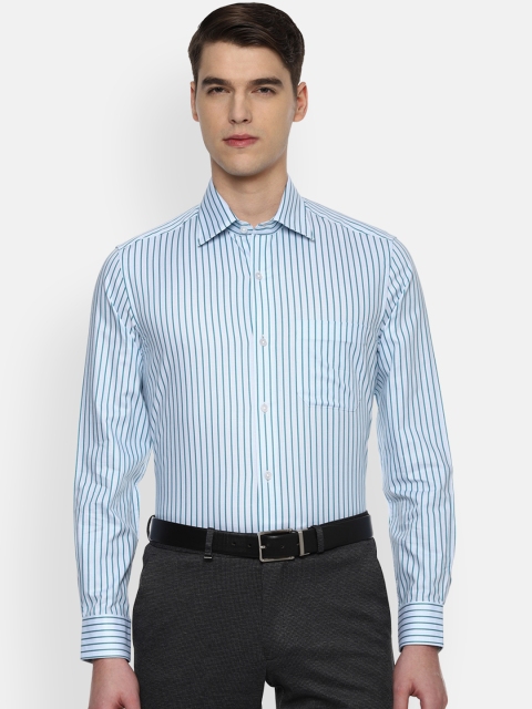

Louis Philippe Men Blue Classic Regular Fit Striped Formal Shirt