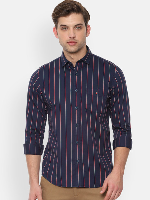 

Louis Philippe Sport Men Navy Blue Slim Fit Striped Casual Shirt