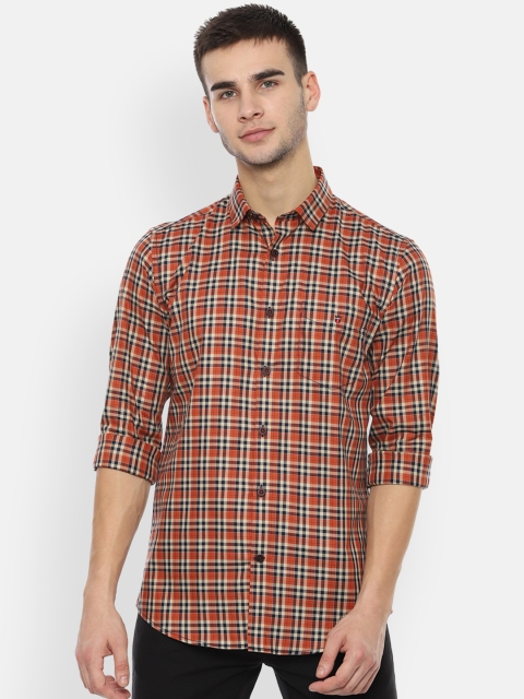 

Louis Philippe Sport Men Orange Slim Fit Checked Casual Shirt