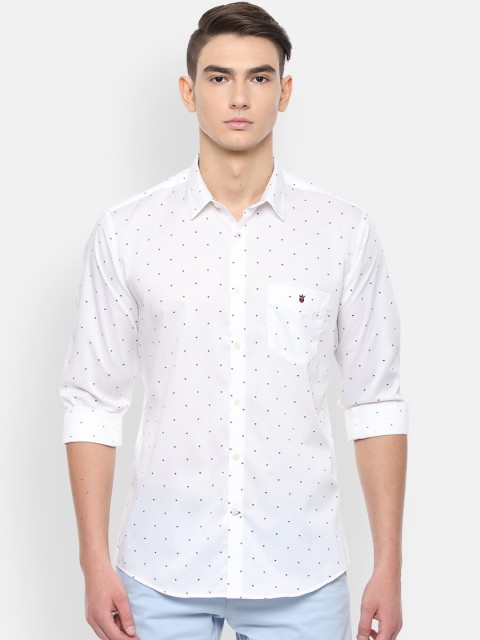 

Louis Philippe Sport Men White & Navy Blue Slim Fit Printed Casual Shirt