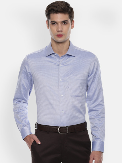 

Louis Philippe Men Blue Regular Fit Self Design Formal Shirt