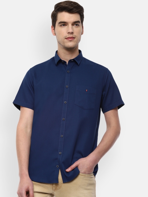 

Louis Philippe Sport Men Navy Blue Slim Fit Self Design Casual Shirt