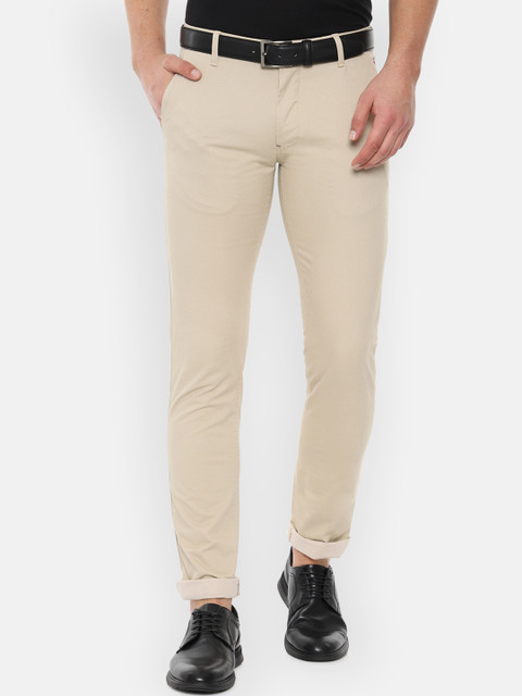 

Louis Philippe Sport Men Beige Slim Fit Printed Regular Trousers