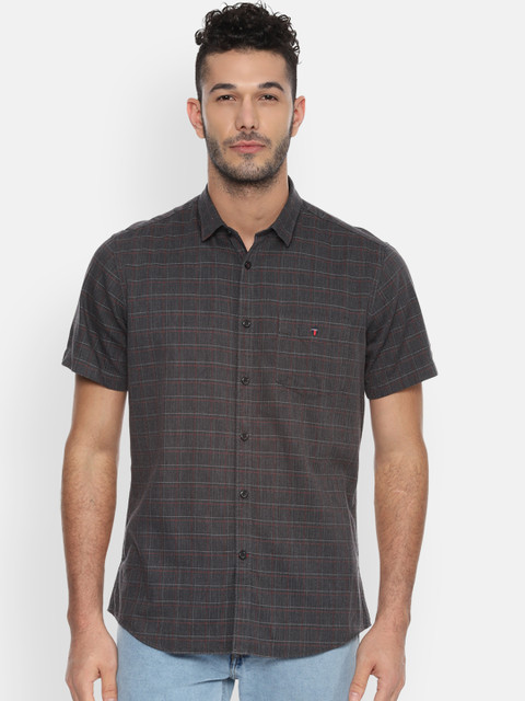 

Louis Philippe Sport Men Grey Slim Fit Checked Casual Shirt