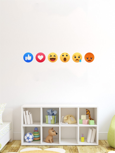 

rawpockets Multicoloured Emoji and Smiles Wall Stickers, Multi