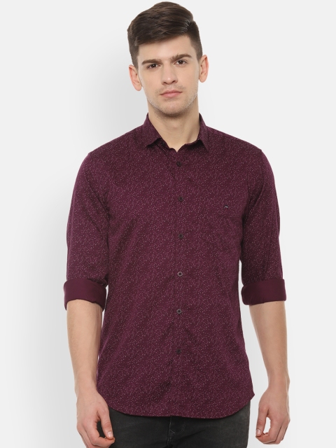 

Louis Philippe Sport Men Maroon & Black Slim Fit Printed Casual Shirt