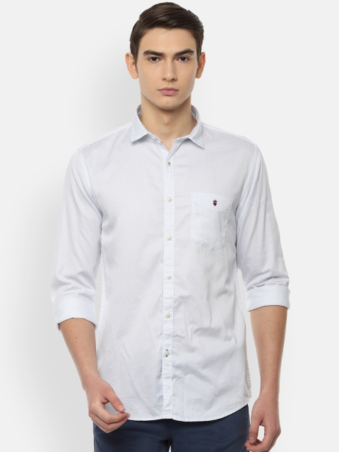 

Louis Philippe Sport Men White & Blue Slim Fit Printed Casual Shirt