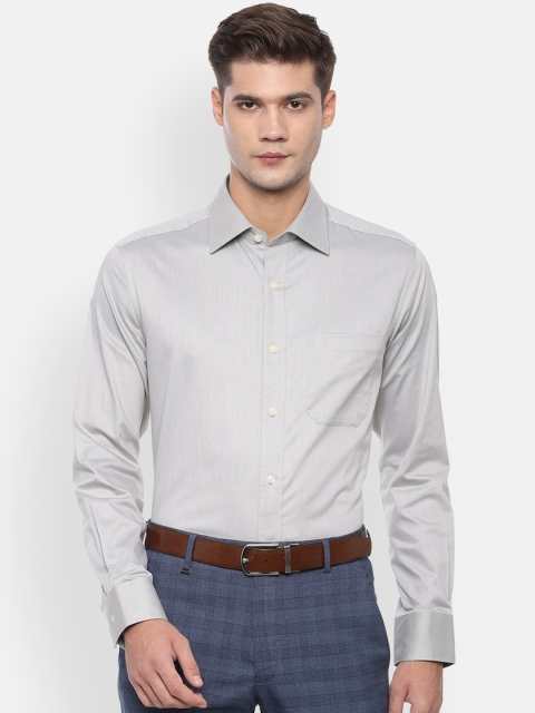 

Louis Philippe Men Grey Classic Regular Fit Solid Formal Shirt