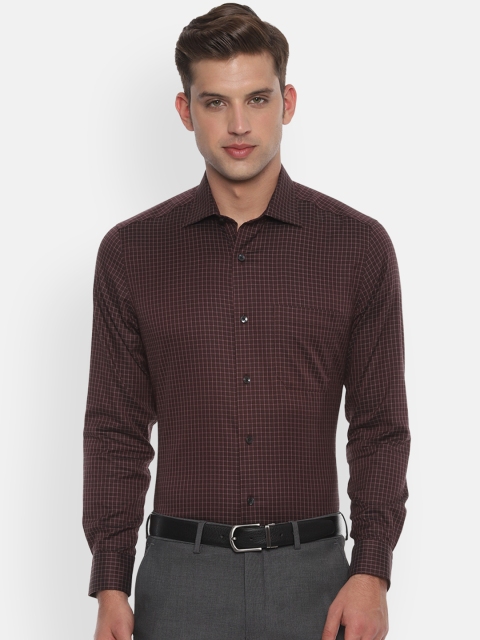 

Louis Philippe Men Brown Classic Regular Fit Checked Formal Shirt