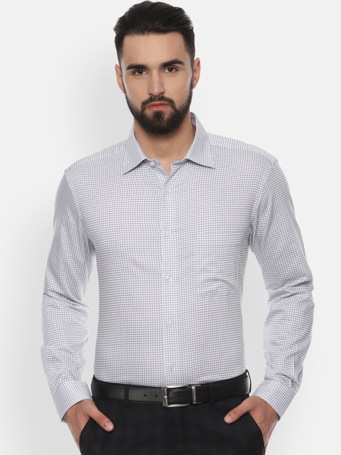 

Louis Philippe Men White Regular Fit Checked Formal Shirt