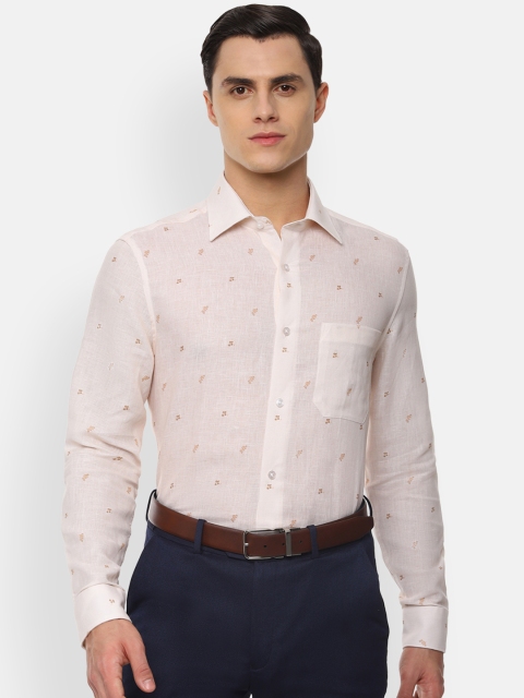 

Louis Philippe Men Beige Classic Regular Fit Printed Formal Shirt