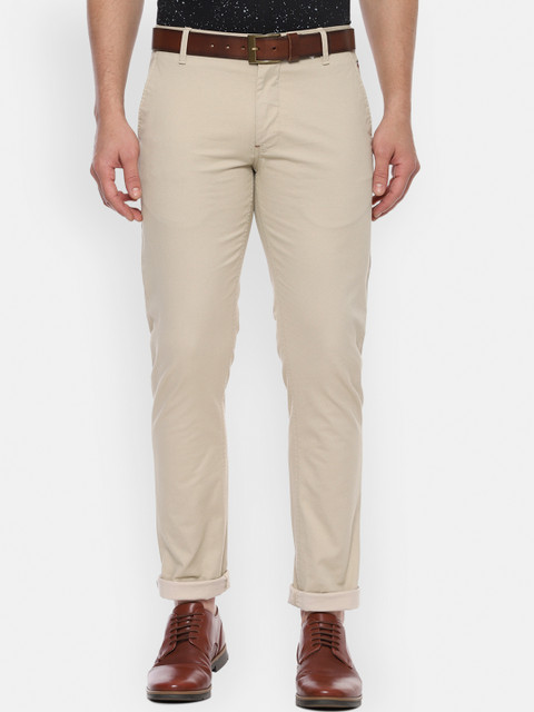 

Louis Philippe Sport Men Beige Slim Fit Self Design Regular Trousers