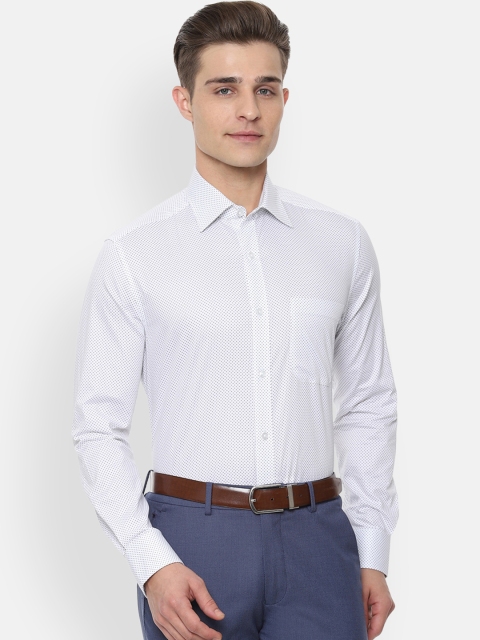 

Louis Philippe Men White Classic Regular Fit Printed Formal Shirt