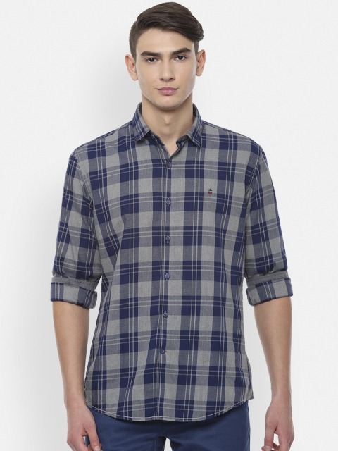 

Louis Philippe Sport Men Grey & Navy Blue Slim Fit Checked Casual Shirt