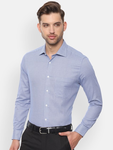 

Louis Philippe Men Blue Classic Regular Fit Self Design Formal Shirt