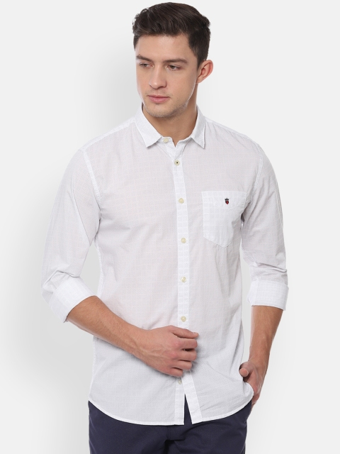 

Louis Philippe Sport Men White & Navy Blue Slim Fit Checked Casual Shirt
