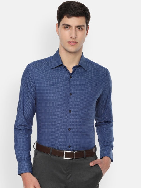 

Louis Philippe Men Blue Classic Regular Fit Self Design Formal Shirt