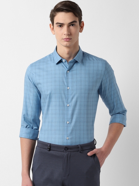 

Louis Philippe Sport Men Blue & Black Slim Fit Checked Formal Shirt