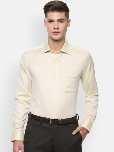 

Louis Philippe Men Yellow Classic Regular Fit Self Design Formal Shirt