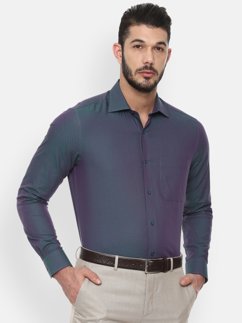 

Louis Philippe Men Green Regular Fit Self Design Formal Shirt