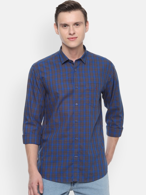 

Louis Philippe Sport Men Blue & Black Slim Fit Checked Casual Shirt