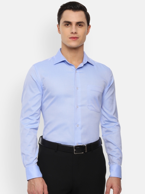 

Louis Philippe Men Blue Regular Fit Self Design Formal Shirt