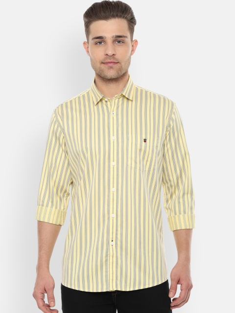 

Louis Philippe Sport Men Yellow & Blue Slim Fit Striped Casual Shirt