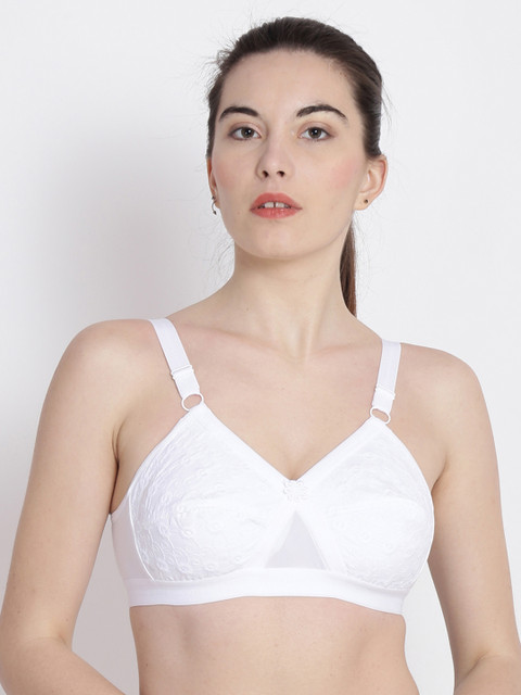 

ABELINO White Solid Non-Wired Non Padded Everyday Bra