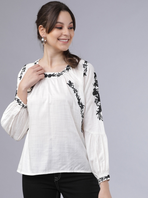 

Tokyo Talkies Women White Solid Top