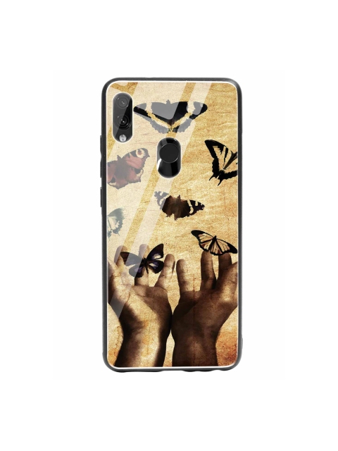 

Bewakoof Brown & Black Vintage Butterflies Xiaomi Redmi Note 7 Glass Mobile Cover