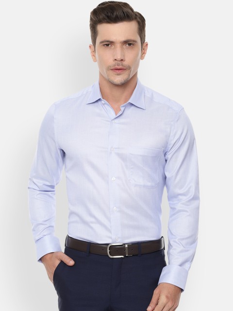 

Louis Philippe Men Blue Classic Regular Fit Self Design Formal Shirt
