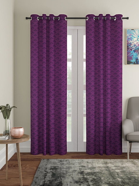 

KLOTTHE Purple Set of 2 Long Door Curtains