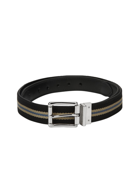 

Red Tape Men Black & Beige Striped Reversible Belt