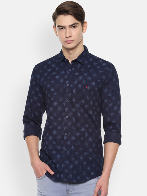

Louis Philippe Jeans Men Navy Blue Slim Fit Printed Casual Shirt