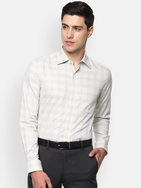 

Louis Philippe Men Off-White Classic Regular Fit Checked Formal Shirt